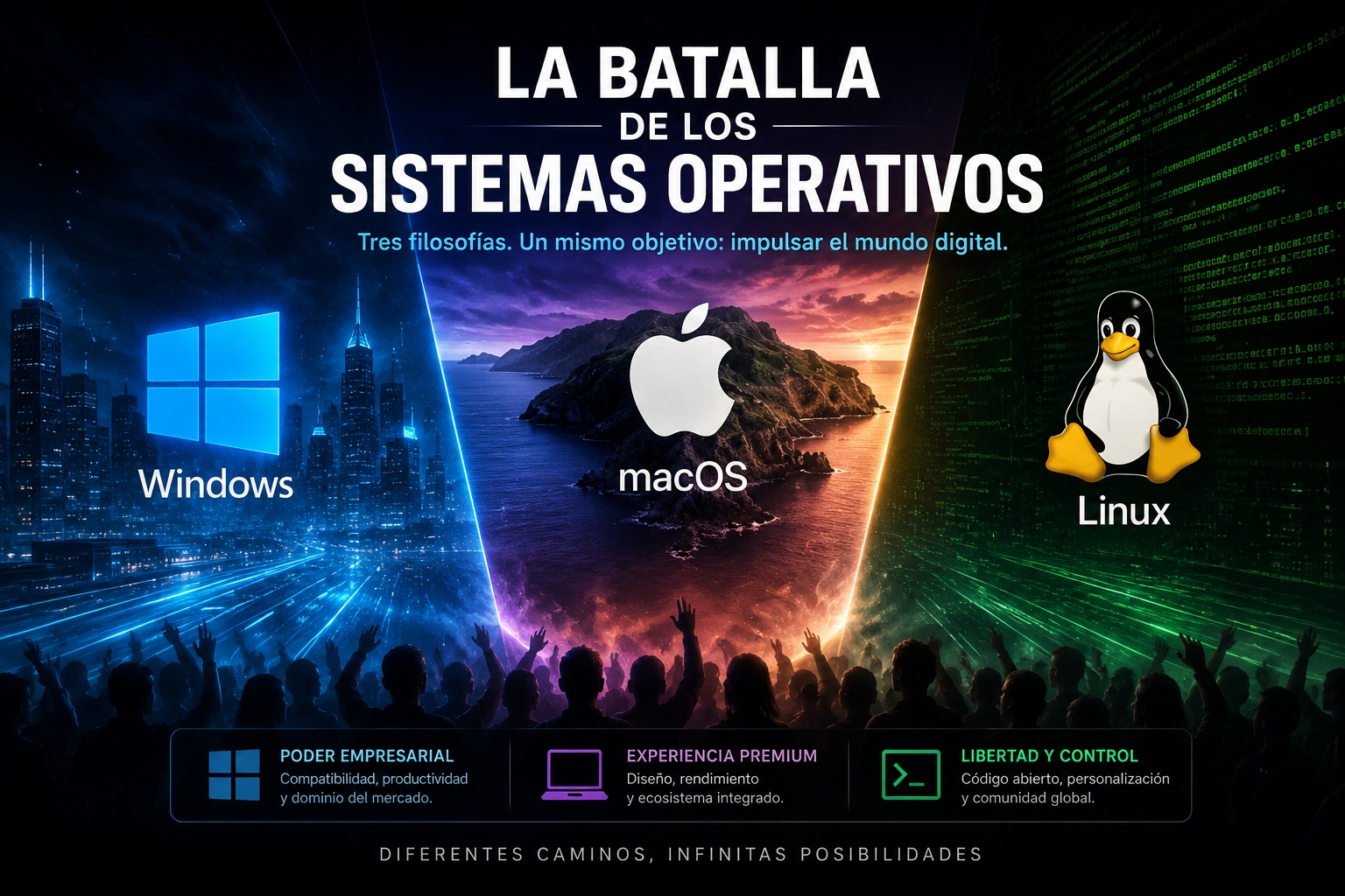 La batalla de los sistemas operativos: cómo Windows, macOS y Linux moldearon el mundo digital